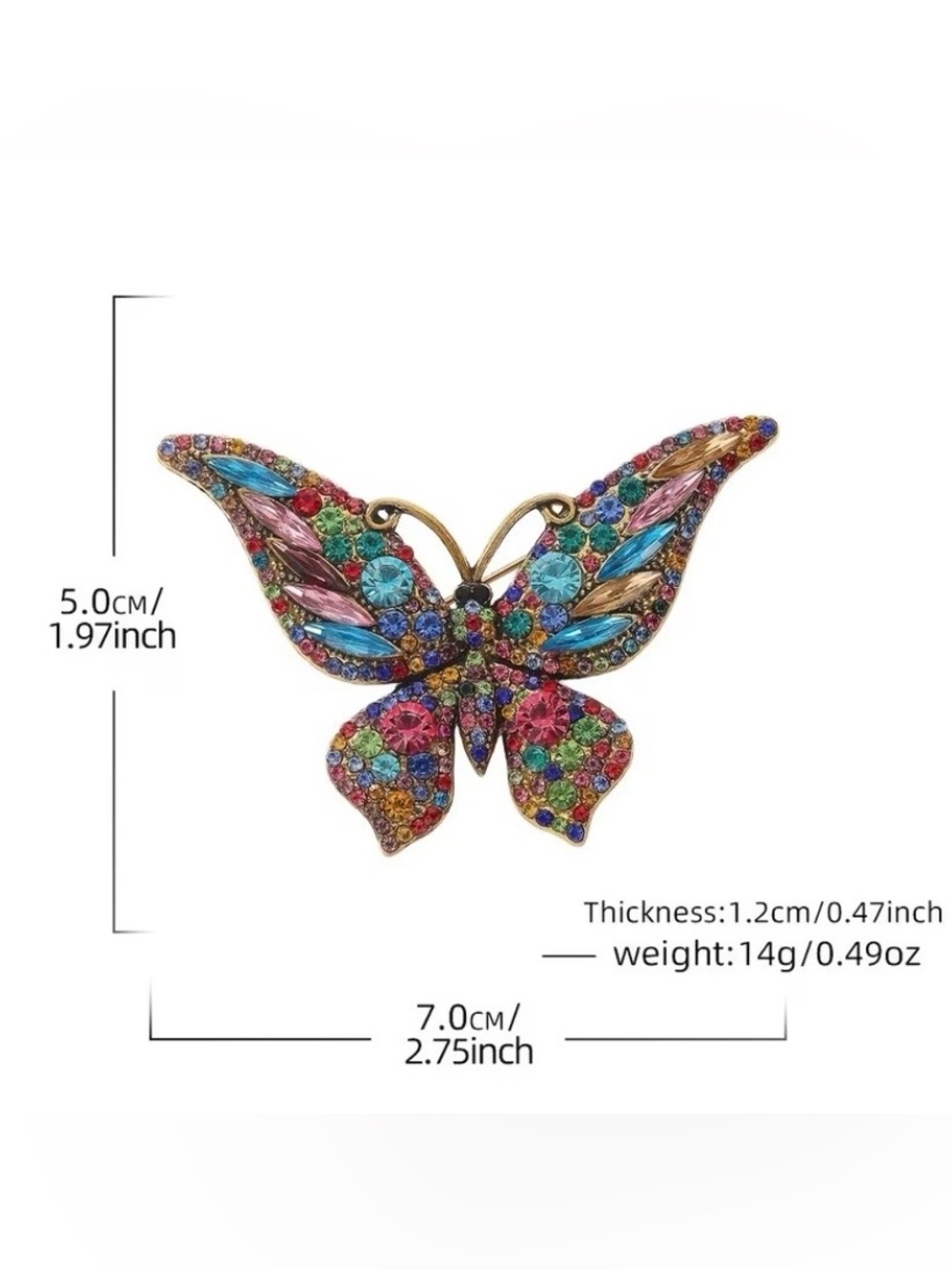 NEW! Luxury Blue Crystal Butterfly Brooch. Blue Morpho Pin. 🦋 A1-28 - Picture 4 of 5